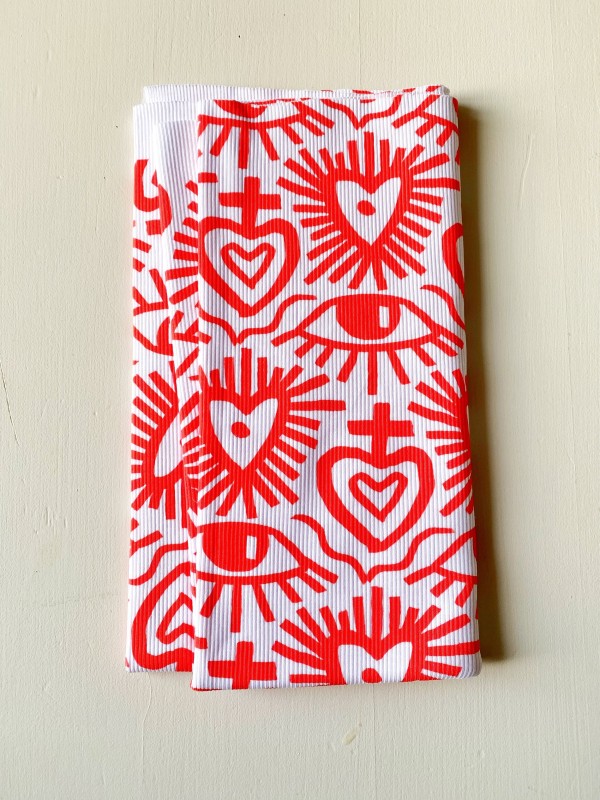 Coupon Exvoto Rouge Jersey Rib 50X100 cm