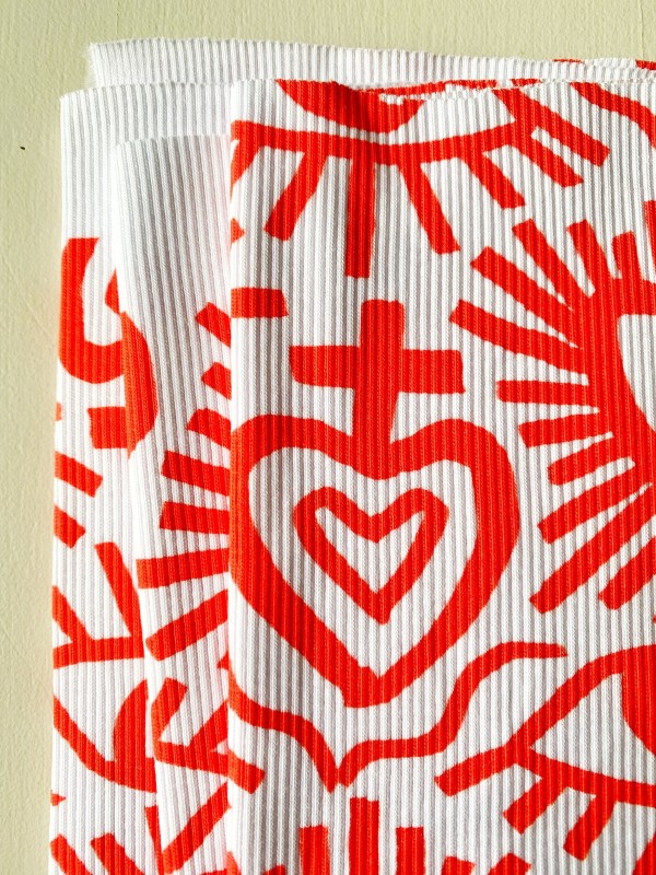 Coupon Exvoto Rouge Jersey Rib 54X100 cm