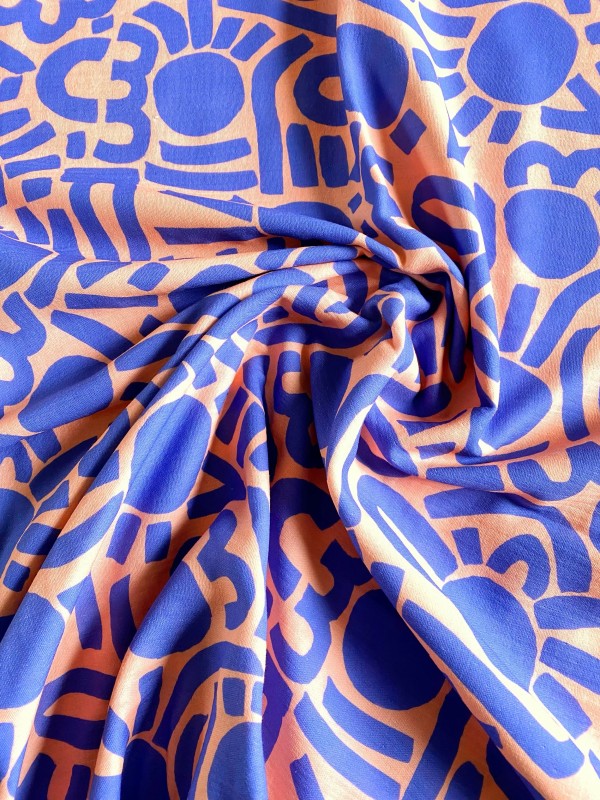 Grand Coupon Dotty Keith Bleu Double Gaze 100X145 cm