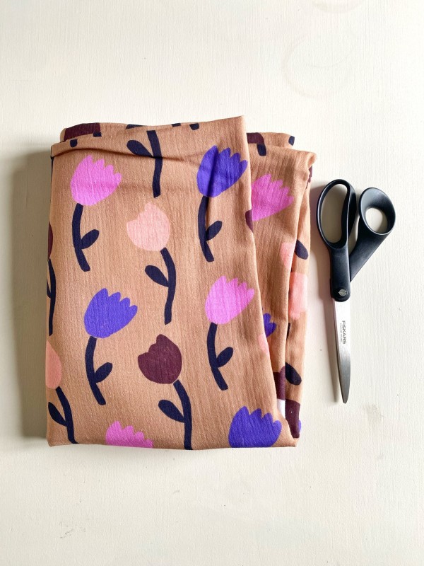 Grand Coupon Tulipes Beige Double Gaze 150X160 cm