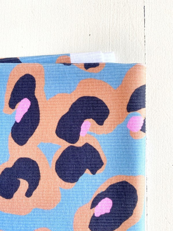 Coupon Leonardo Bleu Vert Jersey Rib 54X100 cm