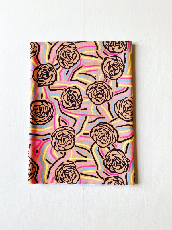 Coupon Thick Roses Marron Popeline 51X155 cm