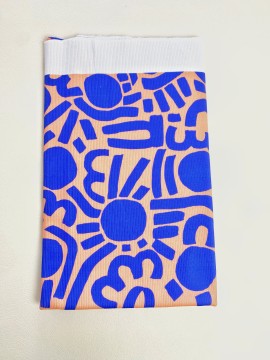 Coupon Dotty Keith Bleu Jersey Rib  61X100 cm