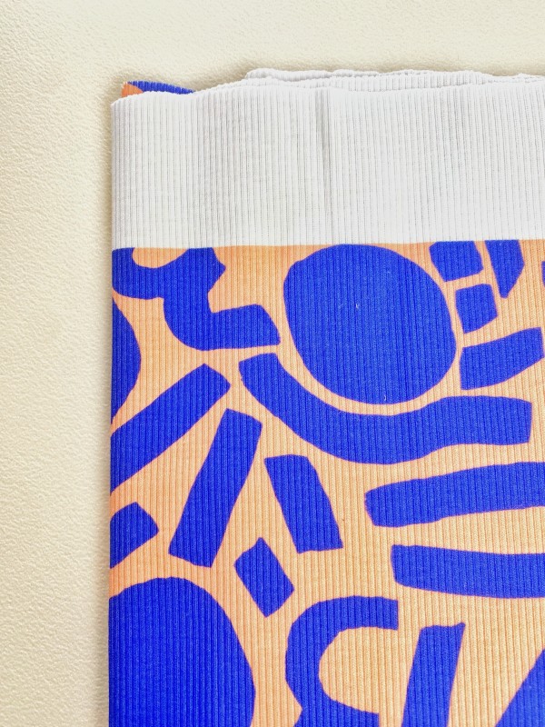 Coupon Dotty Keith Bleu Jersey Rib  53X100 cm