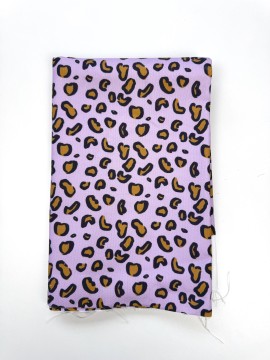 Coupon Leopard Beauty Mauve Panama 50X145 Cm
