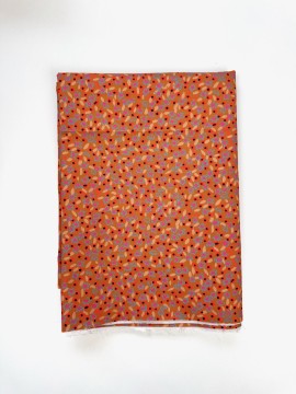 Coupon Mini Flowers Marron Double Gaze 100X160 cm