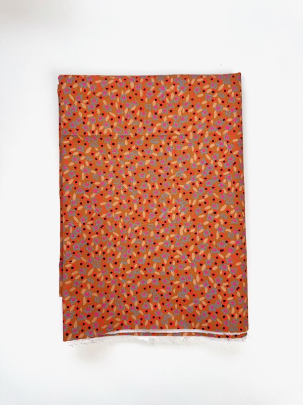 Coupon Mini Flowers Marron Double Gaze 100X145 cm