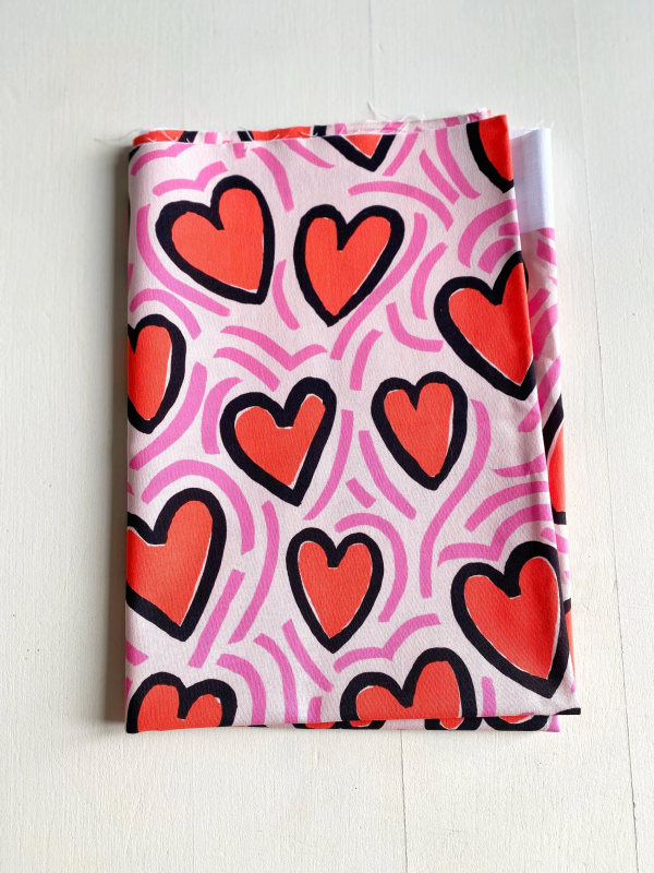 Coupon L'Attrape Coeur Rouge Popeline 100X155 cm