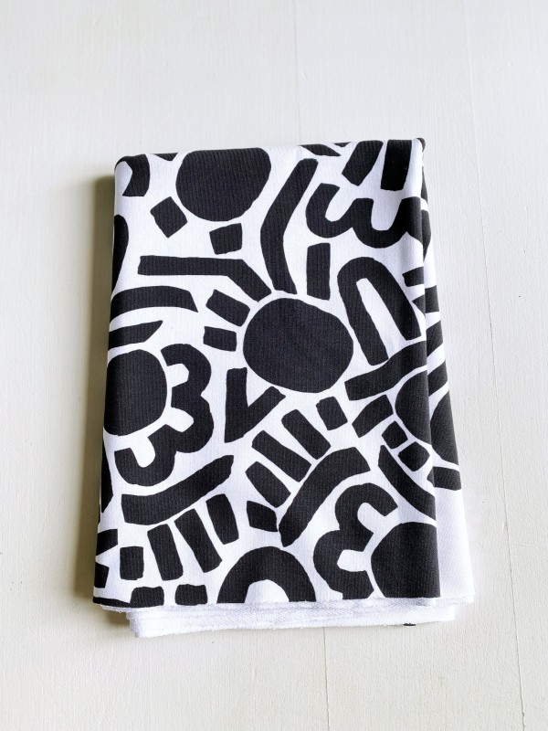 Kopie von Coupon Dotty Keith Noir French Terry 46X145 cm