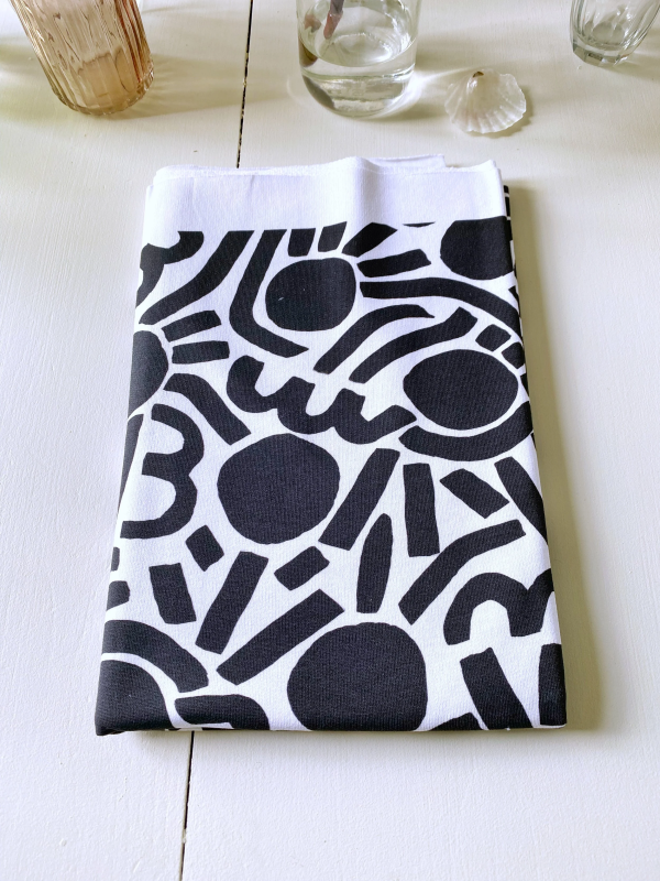 copia de Coupon Dotty Keith Noir French Terry 85X145 cm