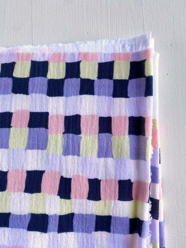 Coupon Squares Mauve Double Gaze 94X160 cm