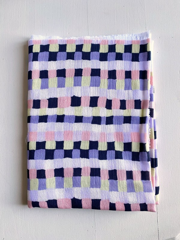 copia de Coupon Squares Mauve Double Gaze 50X145 cm