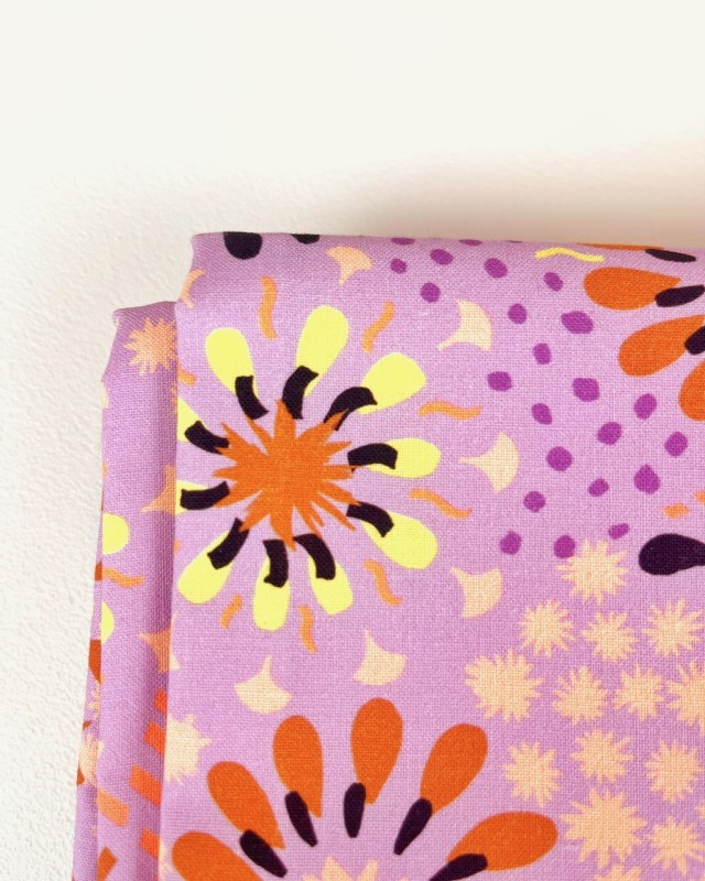 Coupon Fireworks Mauve Popeline 200x155 cm