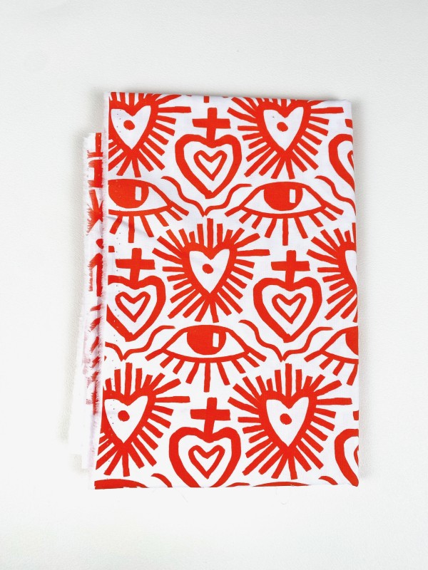 Coupon Exvoto Rouge Popeline 81X155 cm