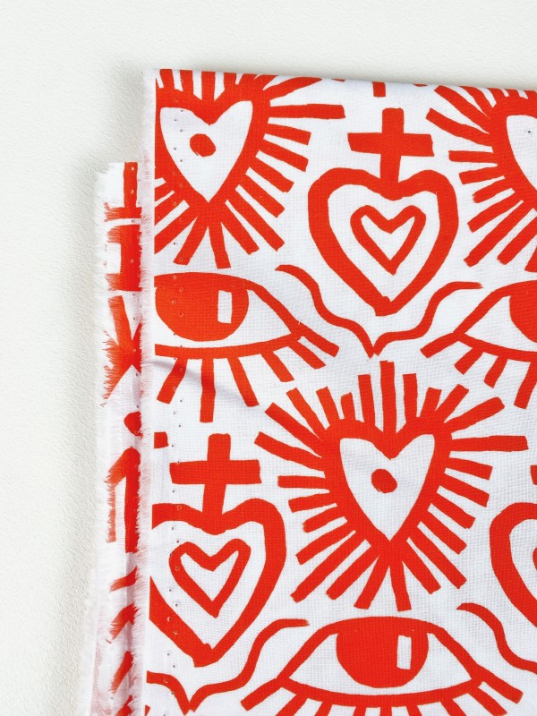Kopie von Coupon Exvoto Rouge Popeline 160X148 cm
