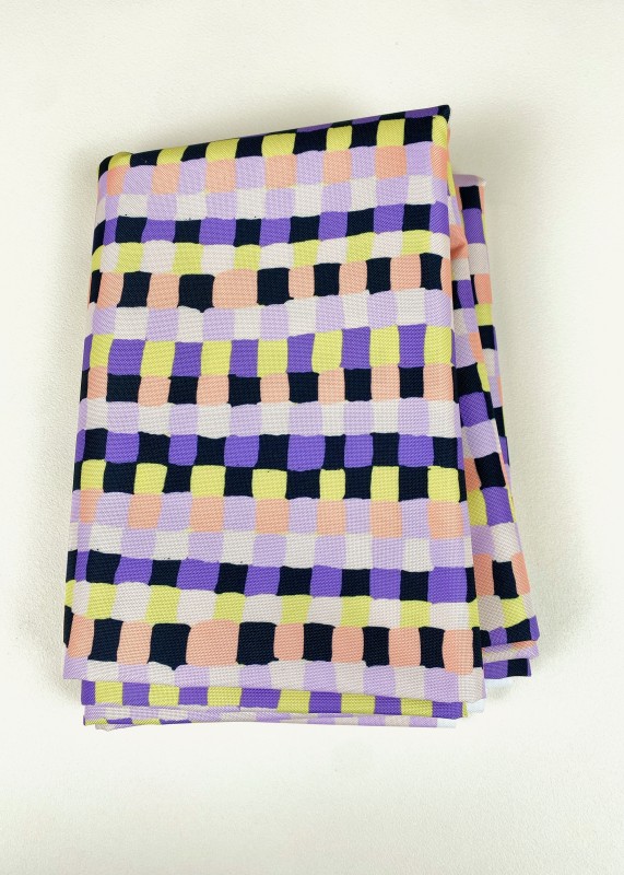 Coupon Squares Mauve Tissu Imperméable 184X155 cm