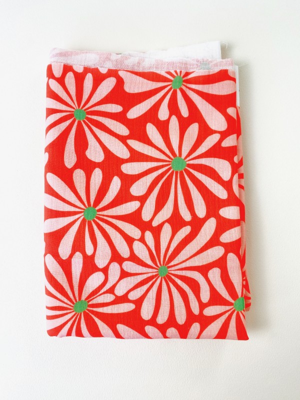 Coupon Flower Beach Rouge Double Gaze 50X160 cm