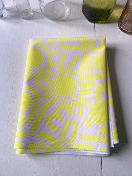 Coupon Dotty Keith Jaune Tissu Imperméable 129X155 cm