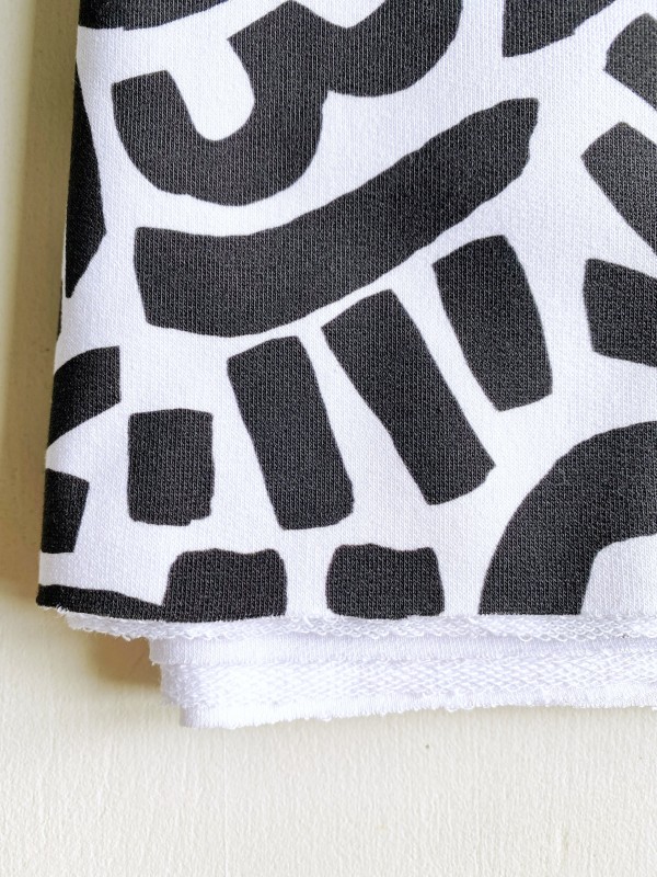 Coupon Dotty Keith Noir French Terry 46X145 cm