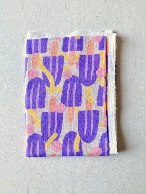 Coupon Esquimaux Violet Double Gaze 50X145 cm