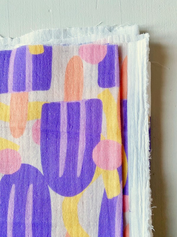 Coupon Esquimaux Violet Double Gaze 50X160 cm