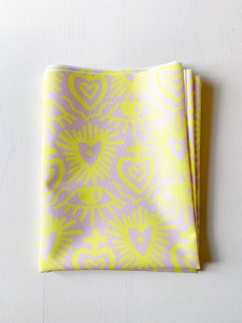 Coupon Exvoto Jaune Tissu Imperméable 90X155 cm