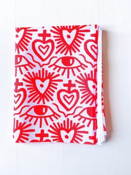 Coupon Exvoto Rouge Tissu Imperméable 50X155 cm