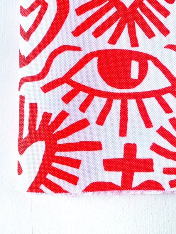 Coupon Exvoto Rouge Tissu Imperméable 50X155 cm