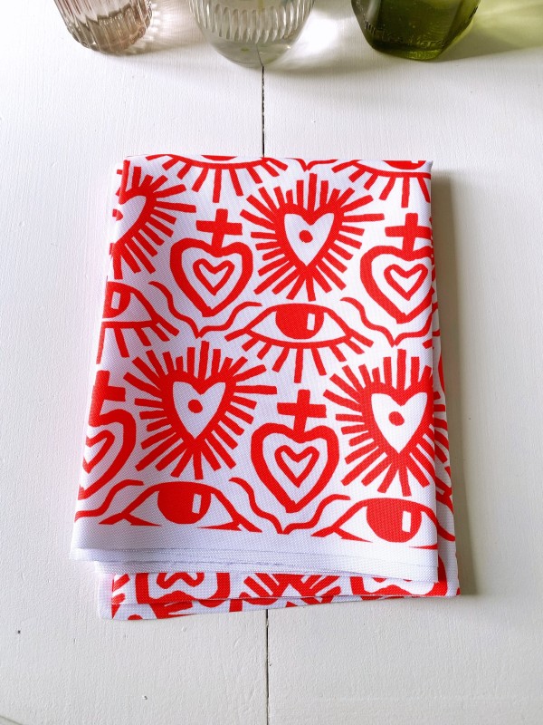 Coupon Exvoto Rouge Tissu Imperméable 213X155 cm