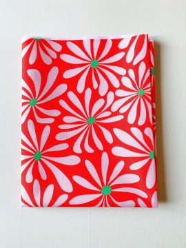 Coupon Flower Beach Rouge Tissu Imperméable 121X155 cm