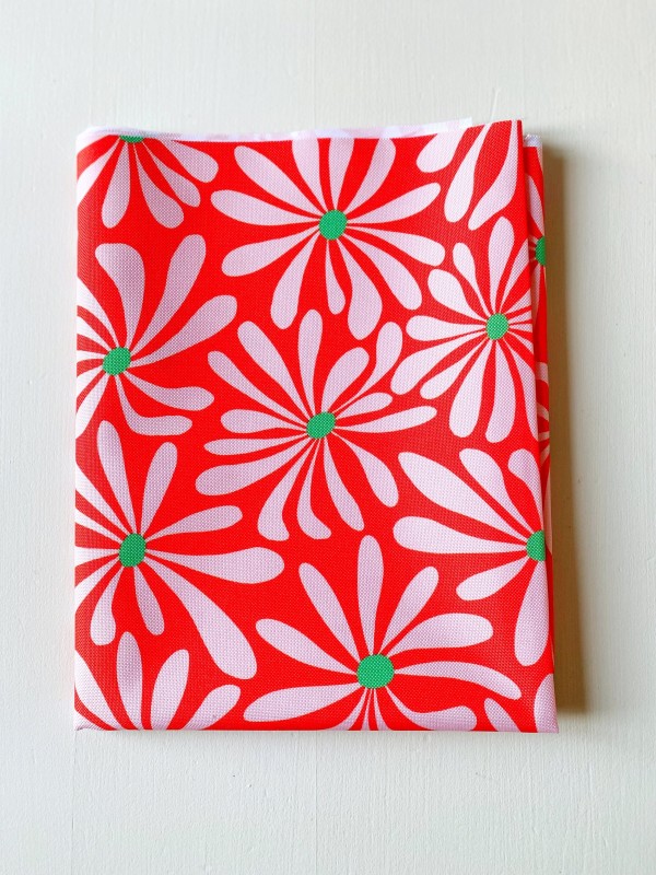 Coupon Flower Beach Rouge Tissu Imperméable 50X155 cm