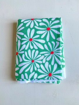 Coupon Flower Beach Vert Double Gaze 100X145 cm