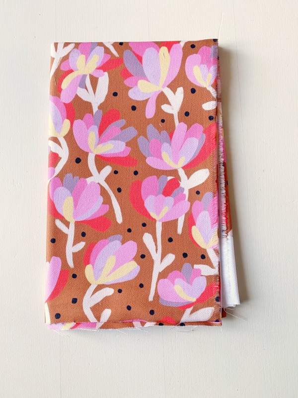 Coupon Flowers And Dots Marron Panama 82X145 cm