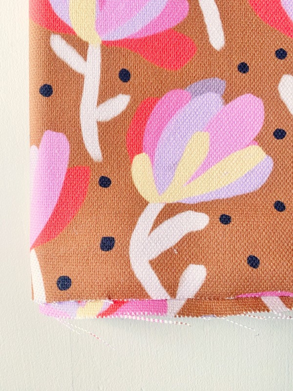 Coupon Flowers And Dots Marron Panama 82X145 cm