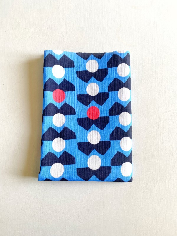 Coupon Foule Bleu Double Gaze 150X160 cm