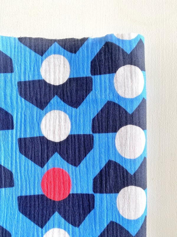 Coupon Foule Bleu Double Gaze 150X145 cm