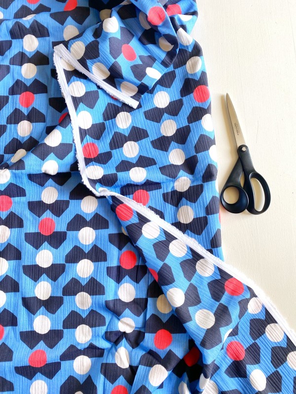 Coupon Foule Bleu Double Gaze 150X145 cm