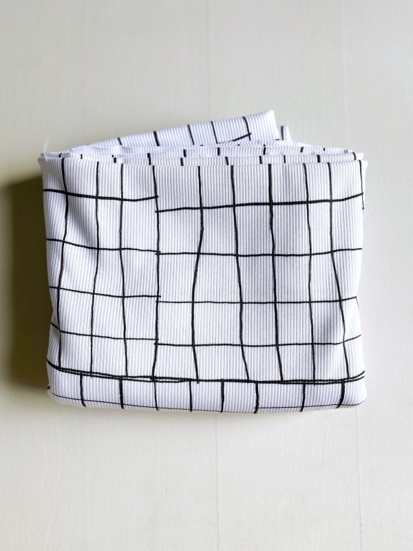 Coupon Grades Noir Et Blanc Jersey Rib 50X100 cm