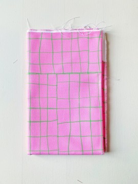 Coupon Grades Rose Et Vert Panama 50X145 cm