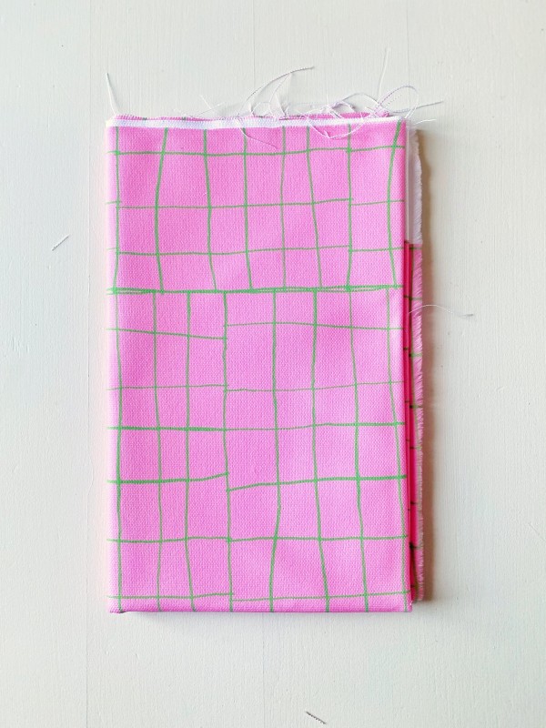 Coupon Grades Rose Et Vert Panama 50X145 cm