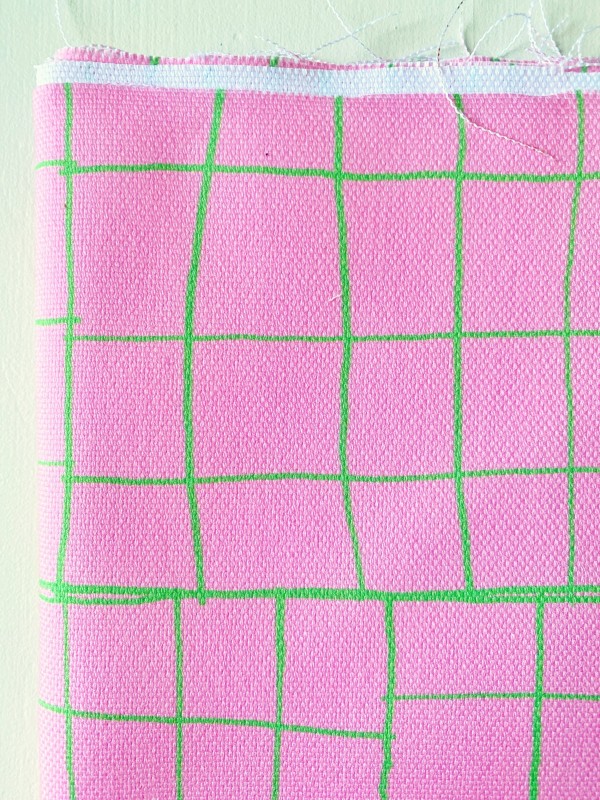 Coupon Grades Rose Et Vert Panama 50X145 cm