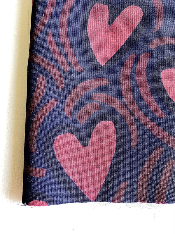 Coupon L'Attrape Coeur Marine Popeline 50X155 cm