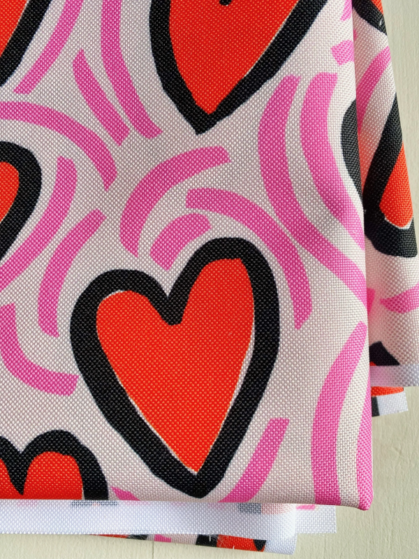 Coupon L'Attrape Coeur Rouge Tissu Imperméable 50X155 cm