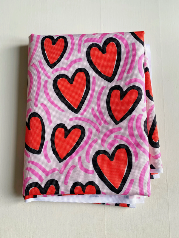 Coupon L'Attrape Coeur Rouge Tissu Imperméable 90X155 cm