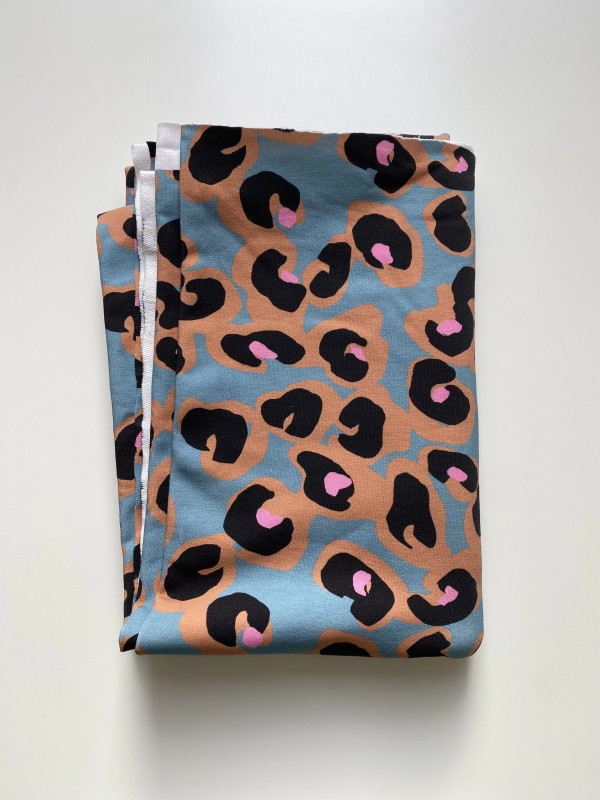 Coupon Leonardo Bleu Vert French Terry 137X145 cm