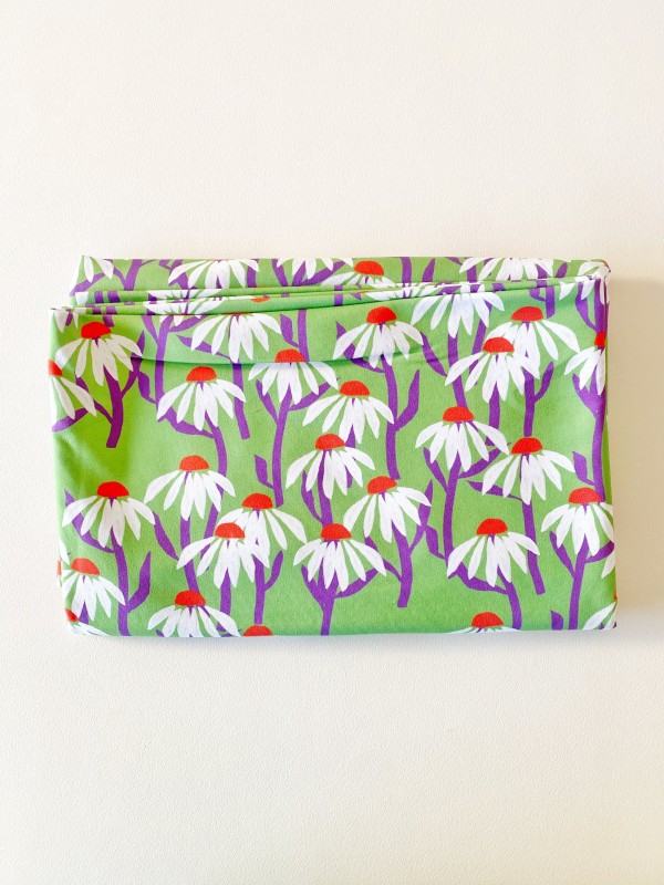 Coupon Marguerites Vert French Terry 150X145 cm