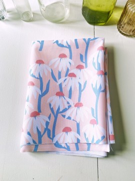 Coupon Marguerites Nude Tissu Imperméable 108X155 cm