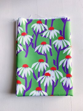 Coupon Marguerites Vert Panama 50X145 cm