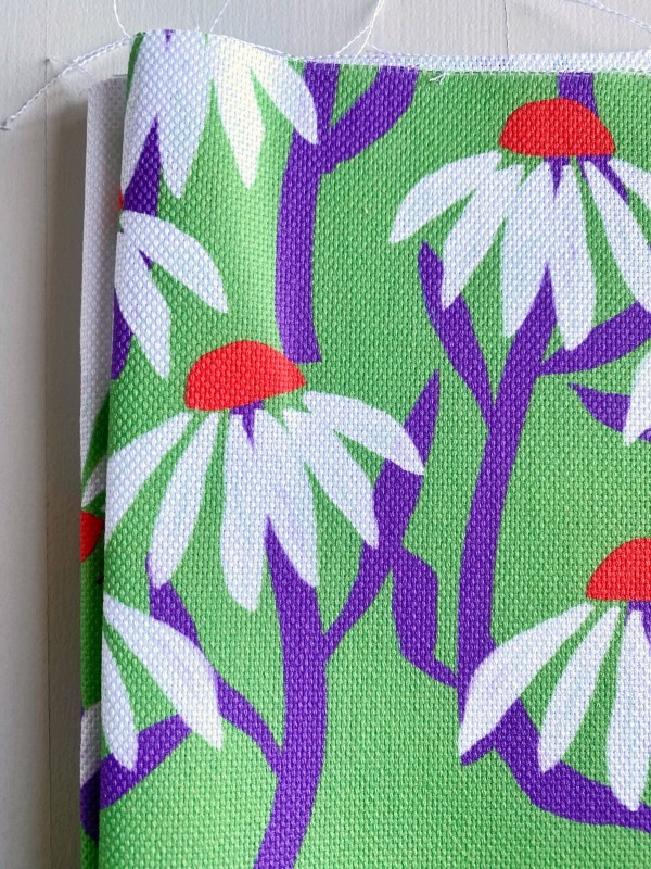 Coupon Marguerites Vert Panama 50X145 cm