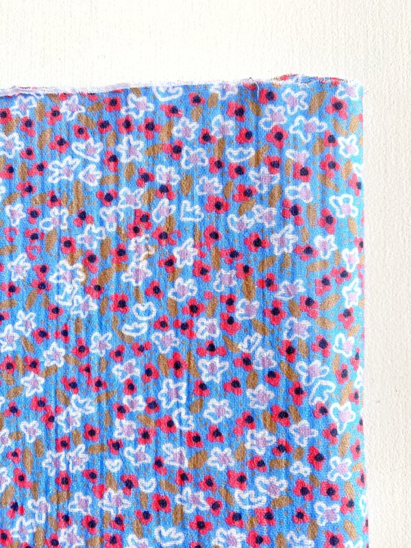 Coupon Mini Flowers Bleu Double Gaze 50X145 cm